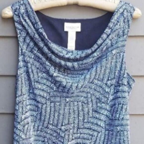 Villager Blue Sleeveless Drape Front Dress Size 14 - Picture 7 of 7